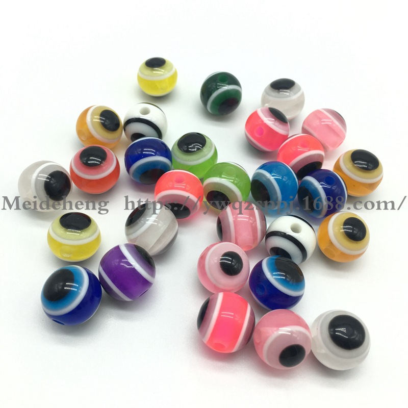 6MM-12mm colored striped resin beads cat's eye large hole cylindrical animal eye beads DIY jewelry accessories detail image 14