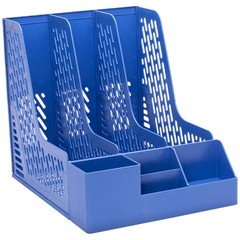 Deli 78980 document frame with pen holder document holder triple document document rack file column document frame storage basket