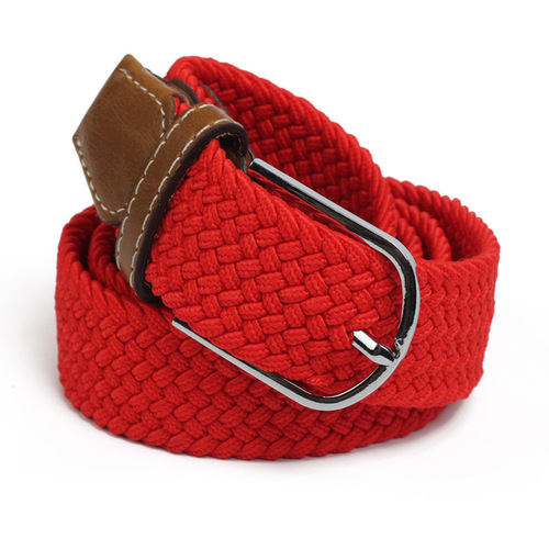 Stretch Woven Belt Women's Unisex Pin Buckle Elastic Trouser Belt Casual Versatile Canvas Belt Wholesale