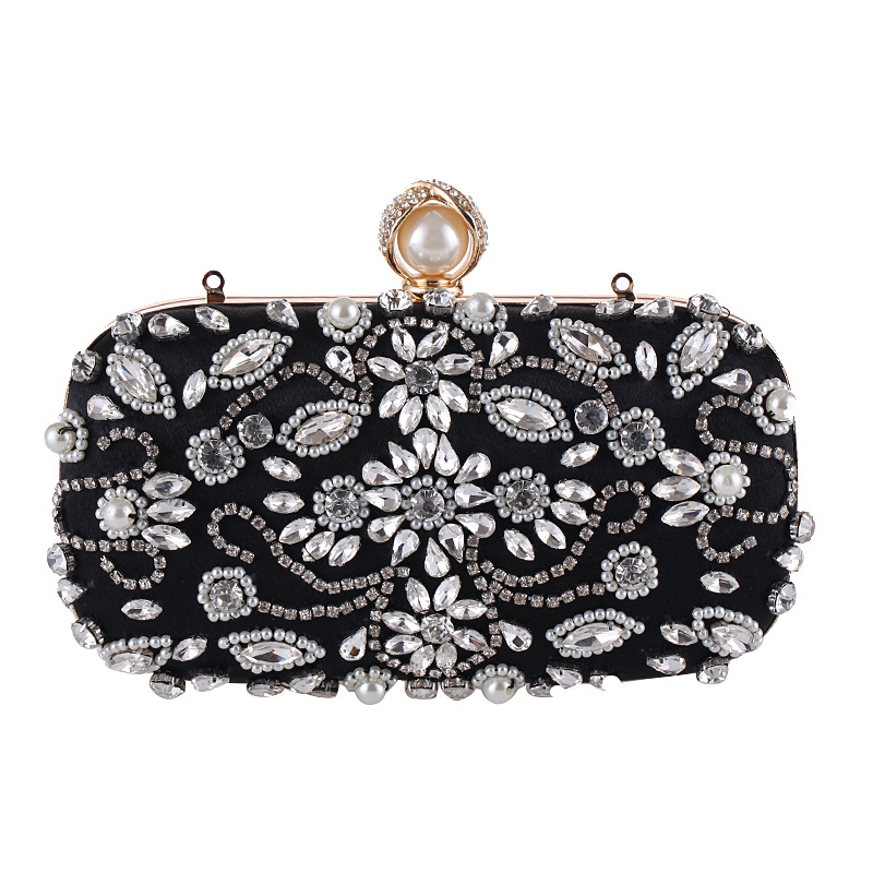 European And American New Handmade Beaded Banquet Bag With Diamond Clutch display picture 1