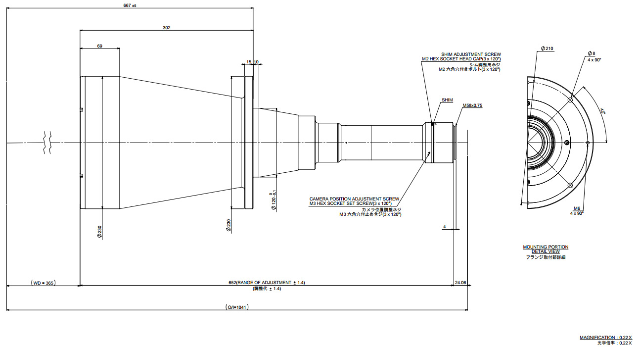 日本Moritex茉丽特 远心工业镜头 MTL-19543M58-022