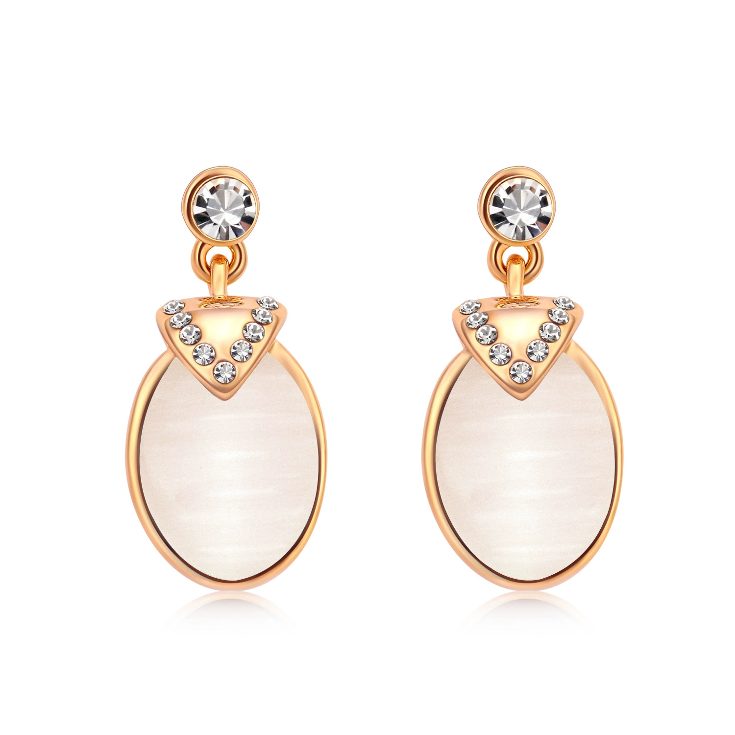 Triangle, high-end earrings, accessory, cat's eye, wholesale