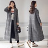 2021 Spring and Autumn Korean women's plaid gruffy coat winter slim slim length of long-style thousand birds