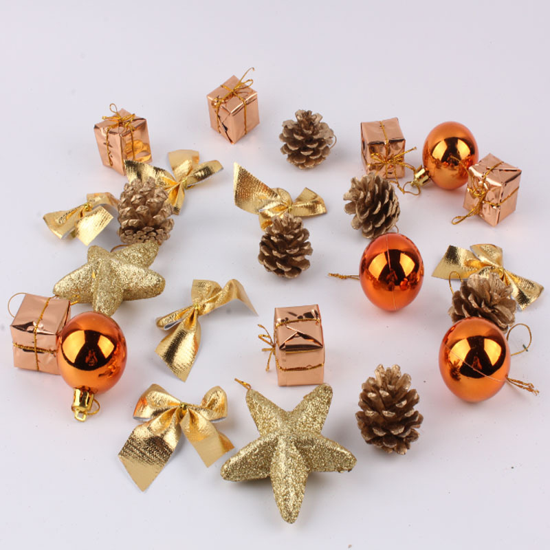 Nuevo producto transfronterizo en stock suministro 24 accesorios multi-caja de accesorios de decoración de árbol de Navidad decoración de Navidad