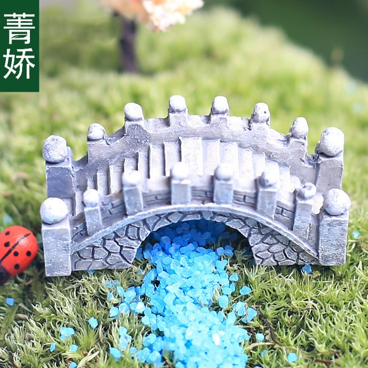 Цзин Цзяо Мосс Микро Пейзаж Аксессуары Мини Мост Смола Украшения Небольшой Арочный Мост