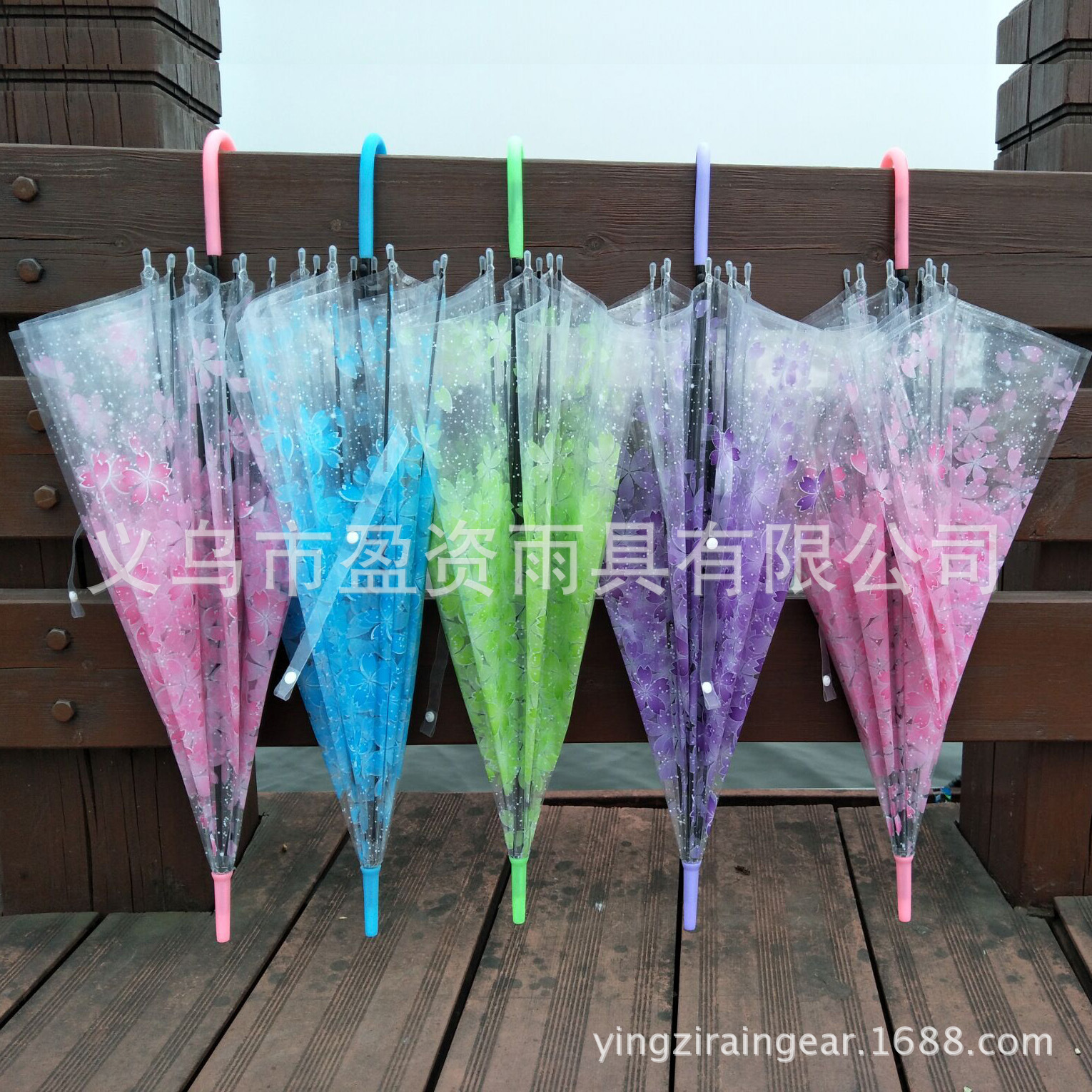 雨伞现货厂家批发 樱花PVC通明伞 舞蹈道具一次性雨伞