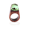 Wooden ethnic ring, fashionable resin, new collection, ethnic style, city style