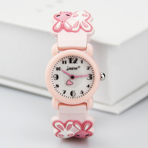 Wholesale Factory Children's Rabbit Cartoon Waterproof Quartz Watch Silicone Jelly Strap Watch for Kids Children's Watch