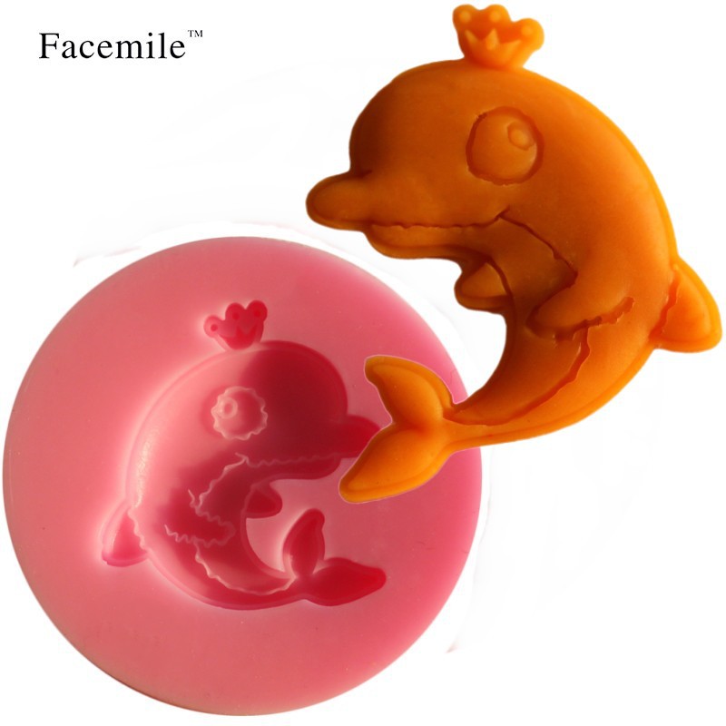 DIY海豚翻糖蛋糕液态硅胶模具 烘焙巧克力蛋糕模具 翻糖工具