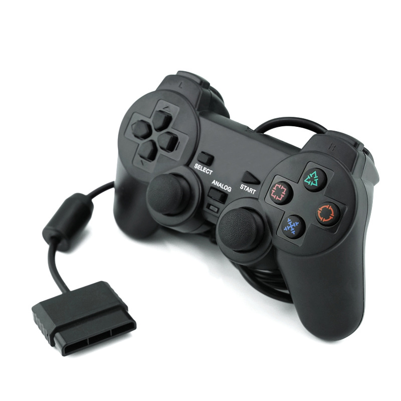 PS2有线手柄单震双震电玩游戏手柄PS2主机雪花键通用键-阿里巴巴