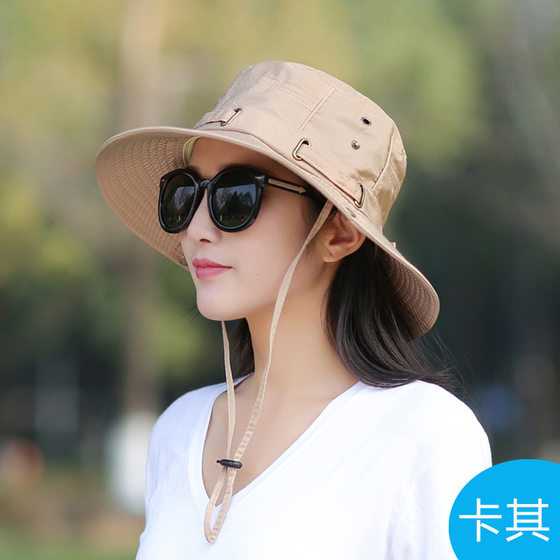 Sun protection outdoor hat sun hat female summer visor Korean version of the summer folding fisherman hat youth climbing big along