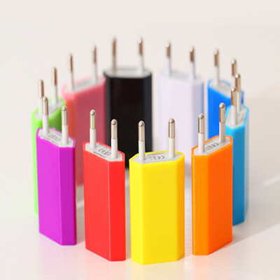 1A 4代歐規充電器 四代彩色手機充電頭單口usb 5V1A