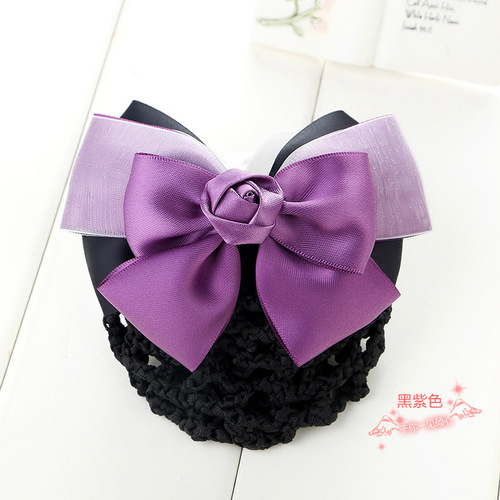 Professional hair clips, Korean style accessories, hairpins for hotels, banks, nurses, flight attendants, supermarkets, hairnets with big bowknots 