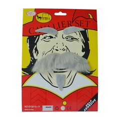 Halloween party supplies costume face decoration prop fake mustache eyebrows gray beard set performance cosplay