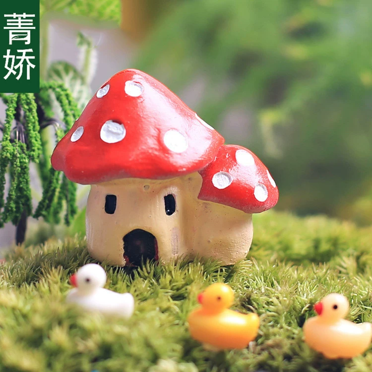 Мясистый мох микро пейзаж материал микро пейзаж DIY материал украшение Европейский Стиль Смола Гриб маленький дом