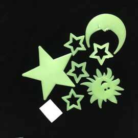 速卖通热卖月亮太阳星星夜光贴荧光贴片 OPP袋装带背卡