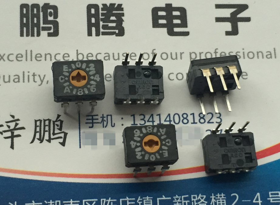 原装日本欧姆龙 A6C-16R密封型旋转编码16位开关 6脚直插3比3脚位