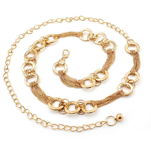 Korean style fashion versatile gold thin belt women's accessories dress women's metal ring decorative waist chain drop shipping