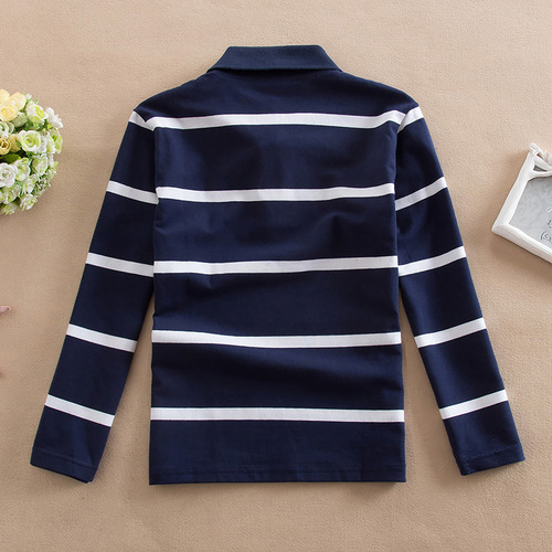 Bala bala children's T-shirt spring and autumn boys' long-sleeved T-shirt Korean style children's pure cotton lapel polo shirt