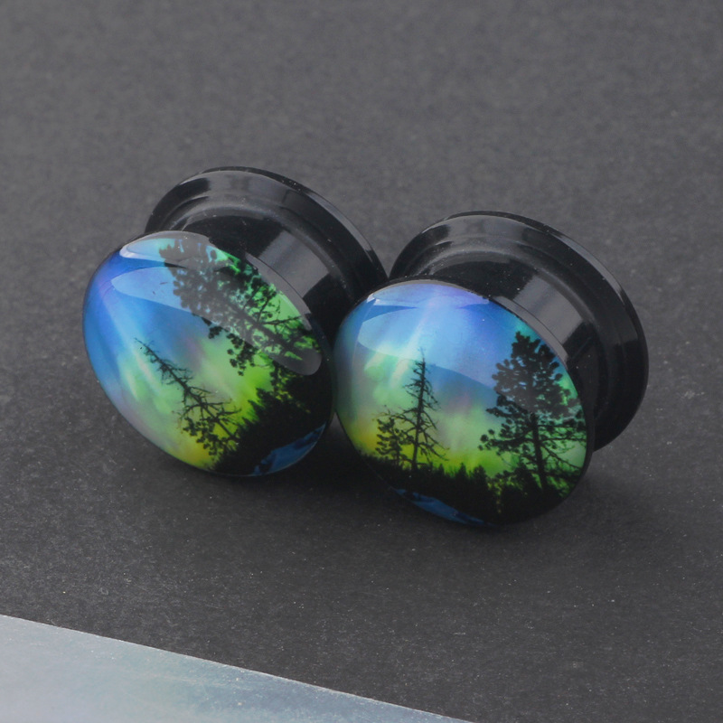 Acrylic Rainbow Ear Expander 16mm Stainless Steel Geometric Tulip Ear Plug detail image 7