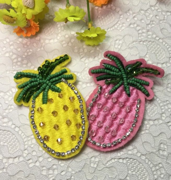 Sequins Embroidered Cloth Stickers Fruit Embroidery Stickers Pineapple Diy Handmade Accessories display picture 3