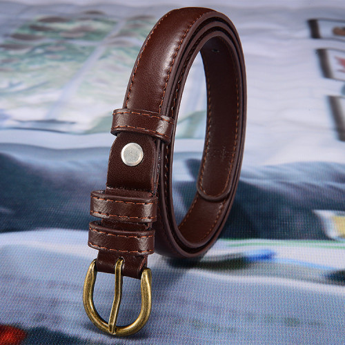 Ladies Casual Belt Simple Solid Color Thin Waist Belt Korean Style Retro Pin buckle Decorated Dress Pants Belt Wholesale