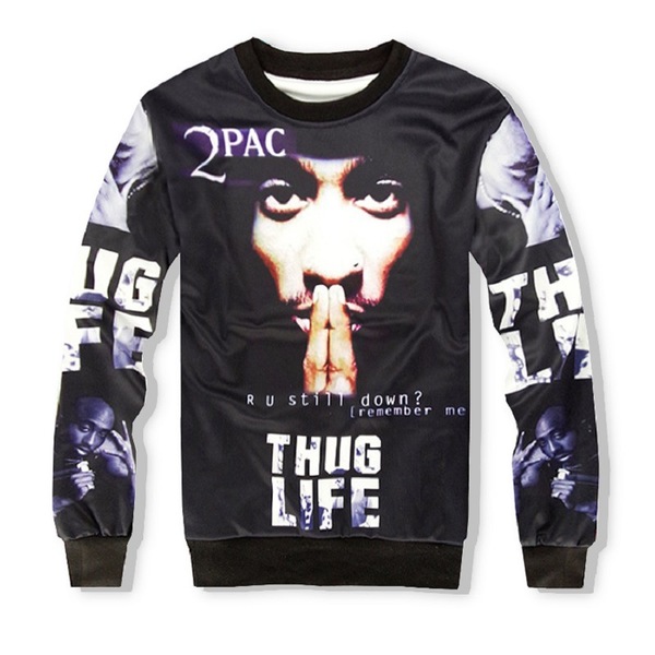 The cross-border electricity supplier sourcing sweater 3D sport Custom T-Shirt long sleeve