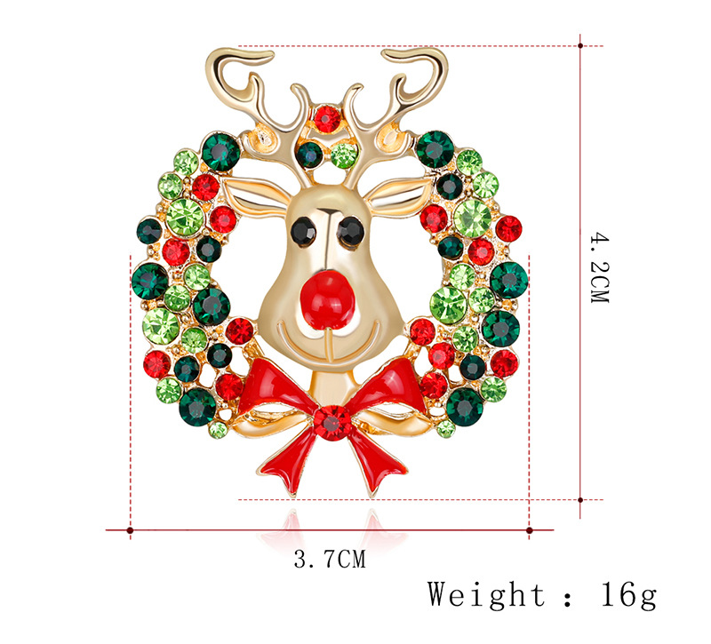 Cartoon Elk Brooch Fashion Alloy Drops Animal Pin Christmas Brooch display picture 1