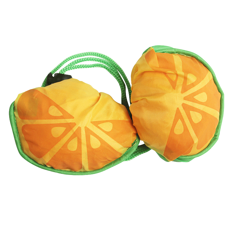 廠家直供新款折疊購物袋水果橙子手提收納袋批發可訂制印logo