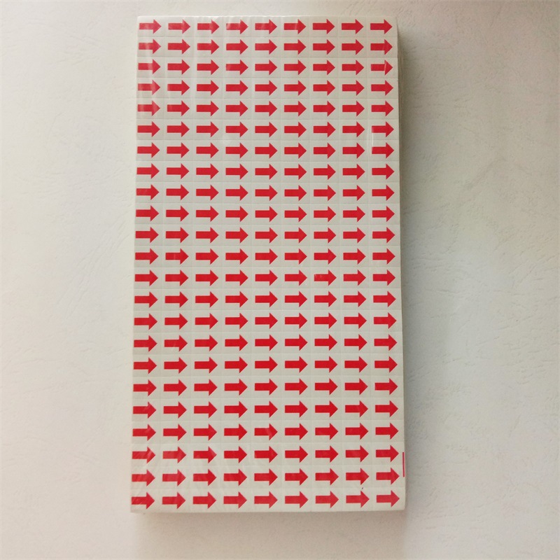 不干胶红色箭头标贴纸  箭头口取纸 自粘小标签纸 分类贴 记号贴