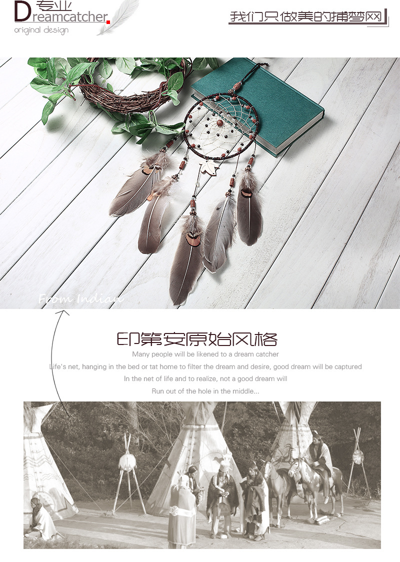 Retro Bell Dream Catcher Pendant Feather Ornament Decoration display picture 3