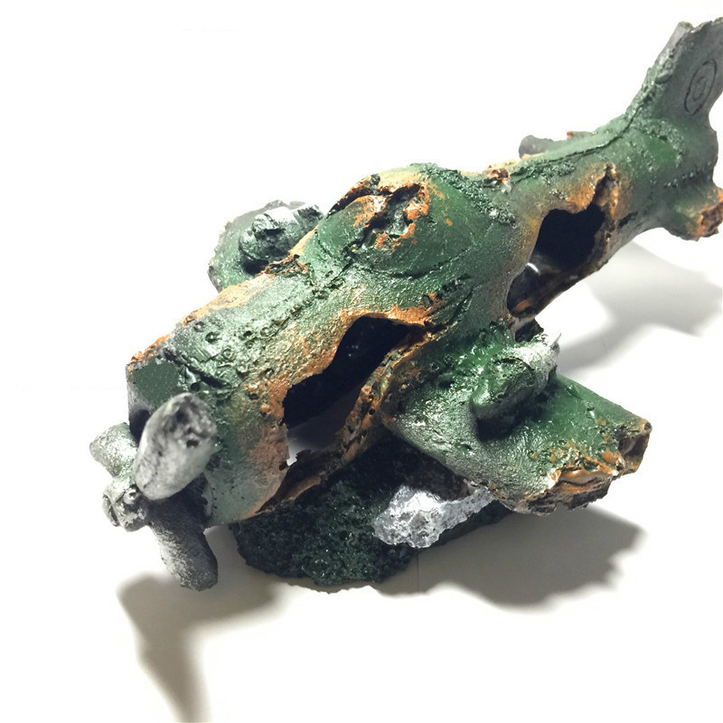 新品厂家直销 飞机残骸 仿真树脂工艺品 鱼缸造景 水族箱摆设摆件
