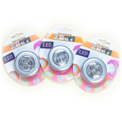 跨境直供3LED拍拍灯触摸夜灯 车载小夜灯 衣厨柜书房阅读灯白暖光