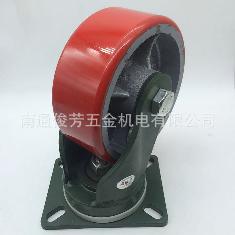 YTOP6寸压力轴承珠盘转向聚氨酯脚轮龙门吊脚轮万向轮