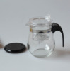 350ML 分蓋式 小茶壺 漲型玻璃飄逸杯, 按壓式迷妳泡茶杯