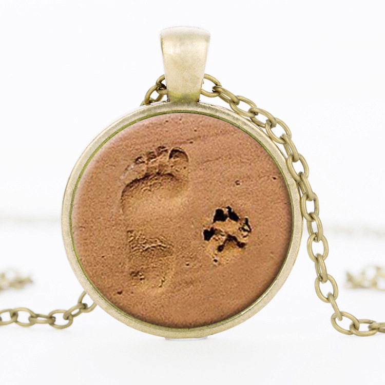 Beach Little Footprint Pendant Necklace