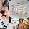 Resort style series Circle rattan wood beads flat wood bead beads cloth ear cloth earrings material accessories