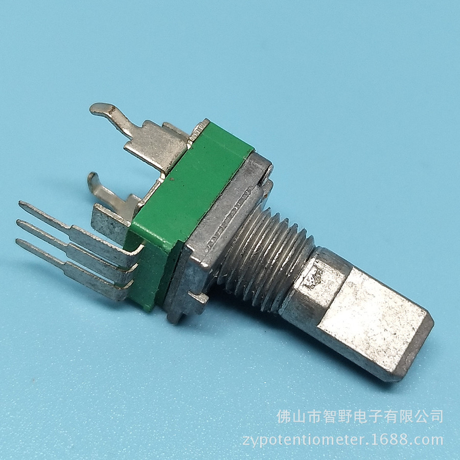 弯脚单联电位器B100K密封塑封097带支架电位器B10K线性