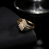 Fashionable zirconium, ring with stone, accessory, jewelry with bow, European style, micro incrustation, Aliexpress