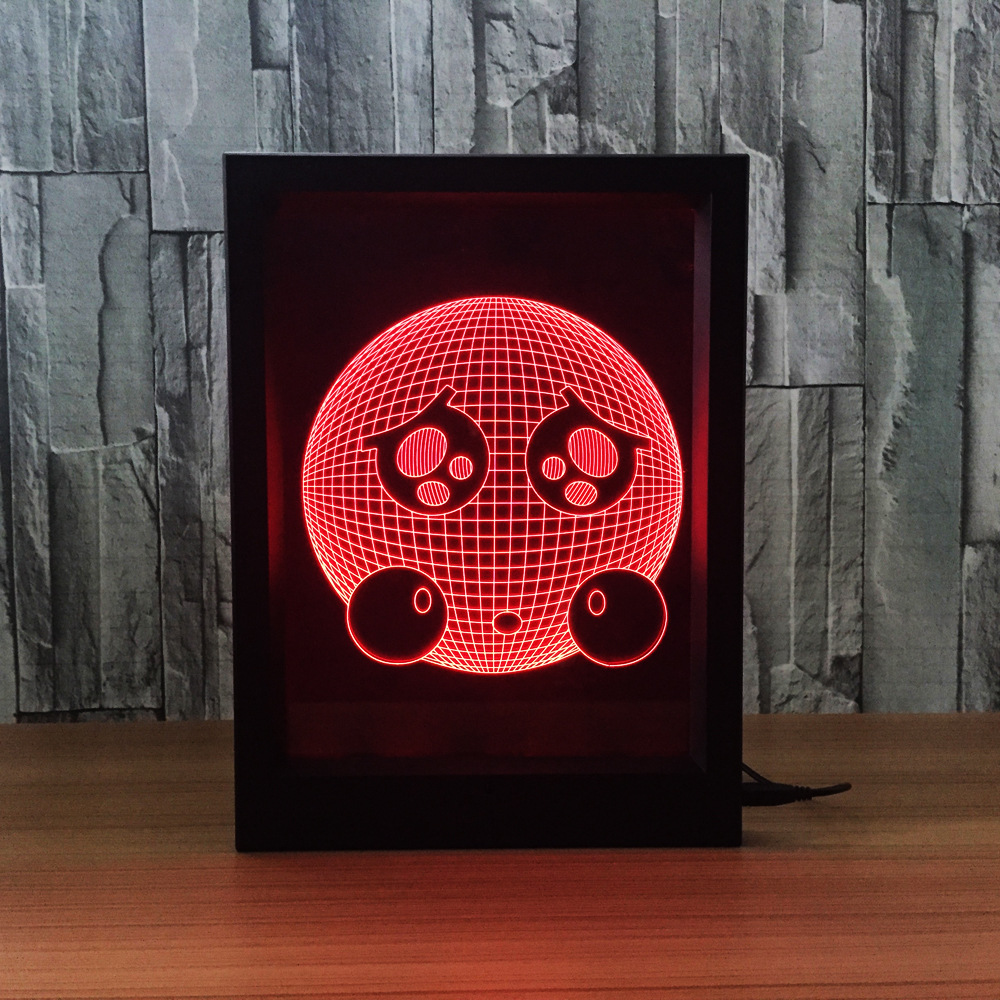 相框3d创意灯 小夜灯 led灯 表情少女