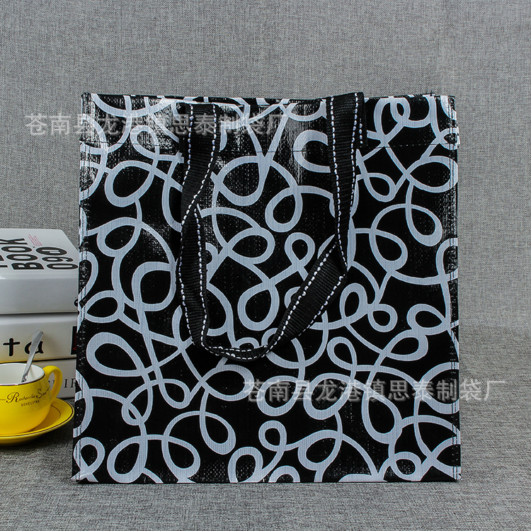 环保彩色PP编织蛇皮袋 广告购物礼品覆膜防水编织手提袋