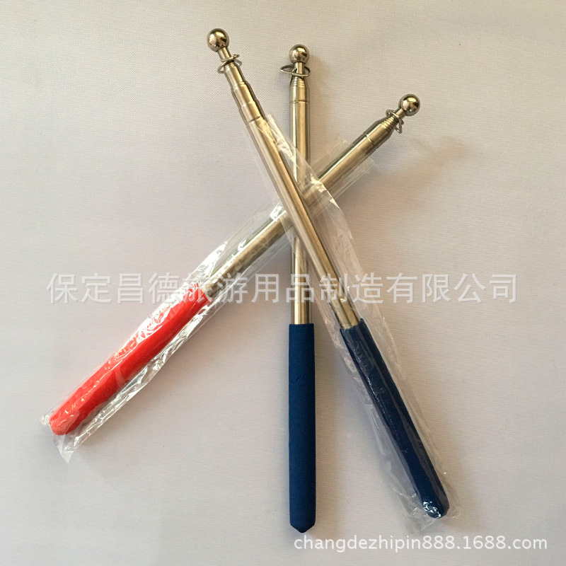 厂家供应不锈钢伸缩1.6米导游旗杆户外旅游伸缩旗杆便携折叠批发