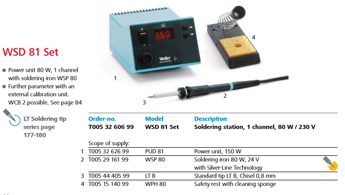 美国威乐 LT系列 T0054439024 LT Y烙铁咀烙铁头3.2mm,1.2mm
