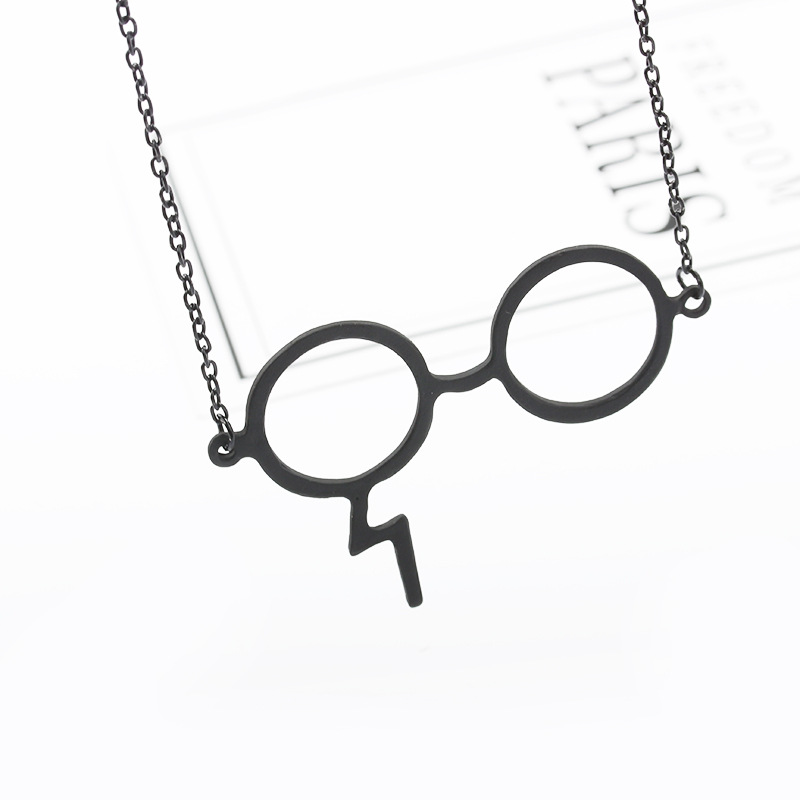 Harry Potter Glasses Necklace Geek Scar Lightning Alloy Jewelry wholesale fashion