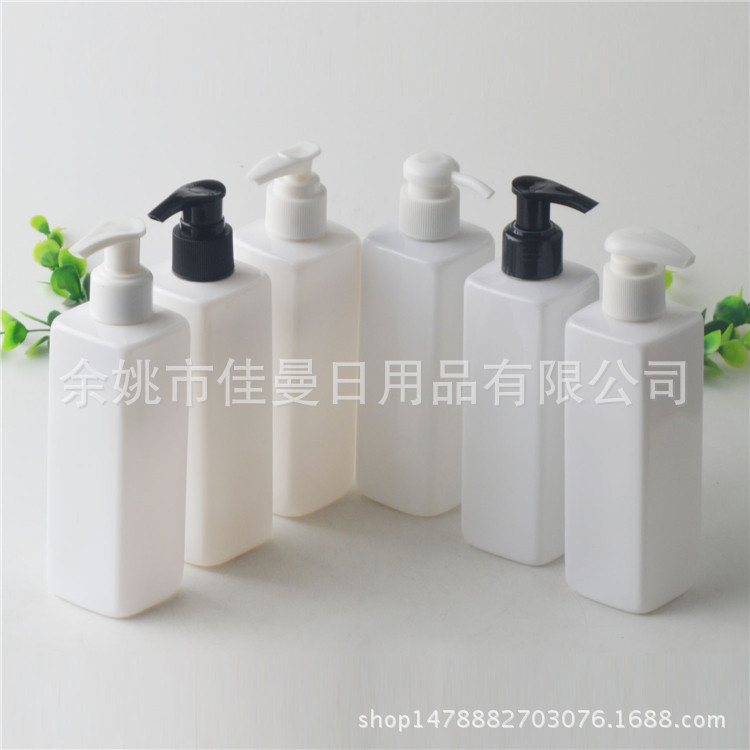 厂家直销250ml毫升白色方形瓶乳液泵按压瓶香水分装瓶塑料空瓶