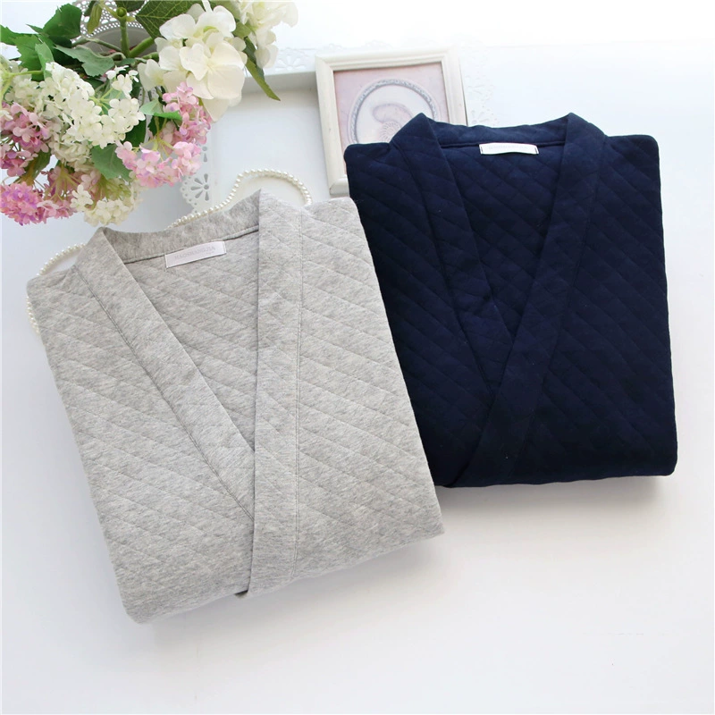 Новая осенне-зимняя мужская Японская одежда из чистого хлопка с воздушным слоем, костюм, утепленное теплое кимоно, Пижама