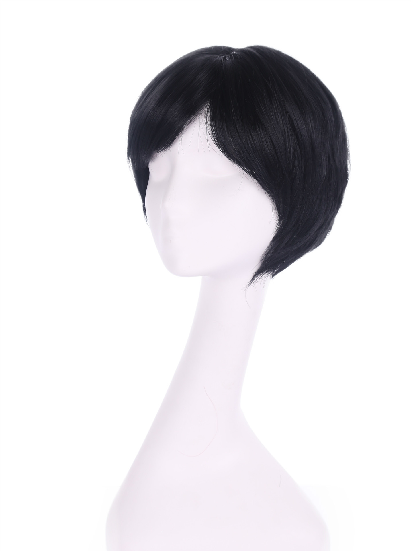 H036 pelucas de pelo corto negro damas europeas y americanas