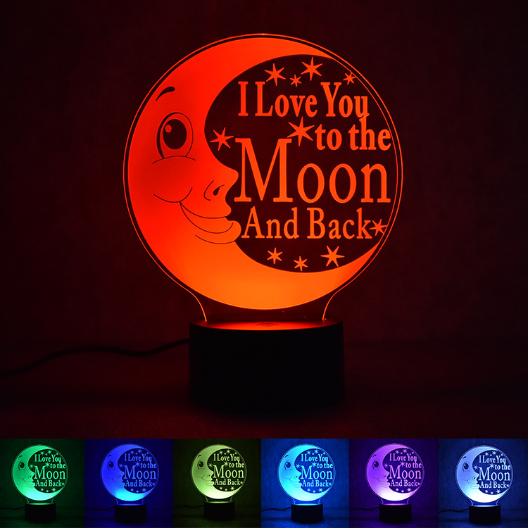 Lampe LED de chevet 3D Love Moon - Ref 3424150 Image 1