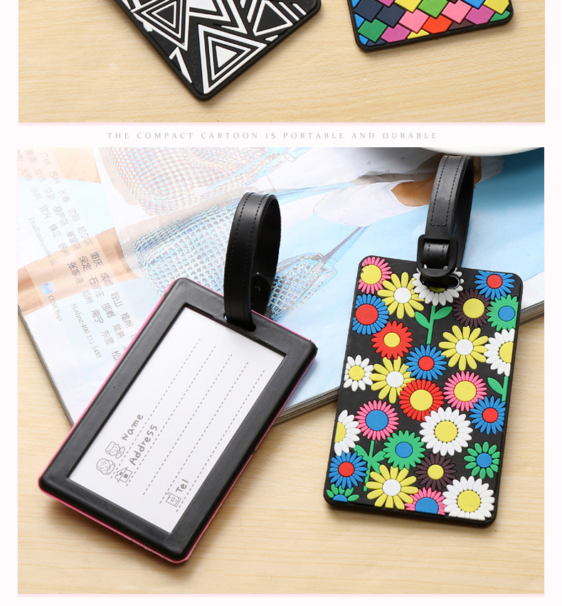 Pvc Color Block Luggage Tag display picture 3