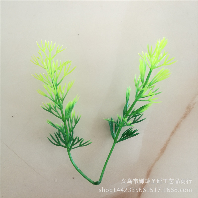 仿真植物仿真花配件 10厘米两叉松柏草 仿真花装饰小草 鱼缸水族